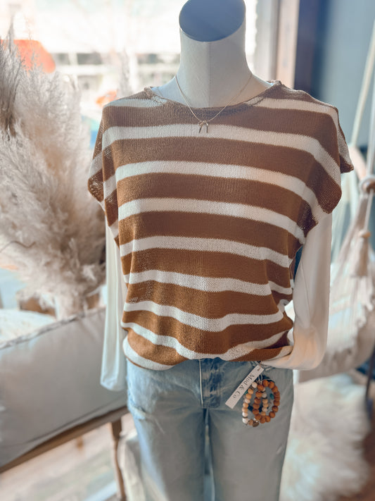 Essie Striped Lightweight Sweater Top